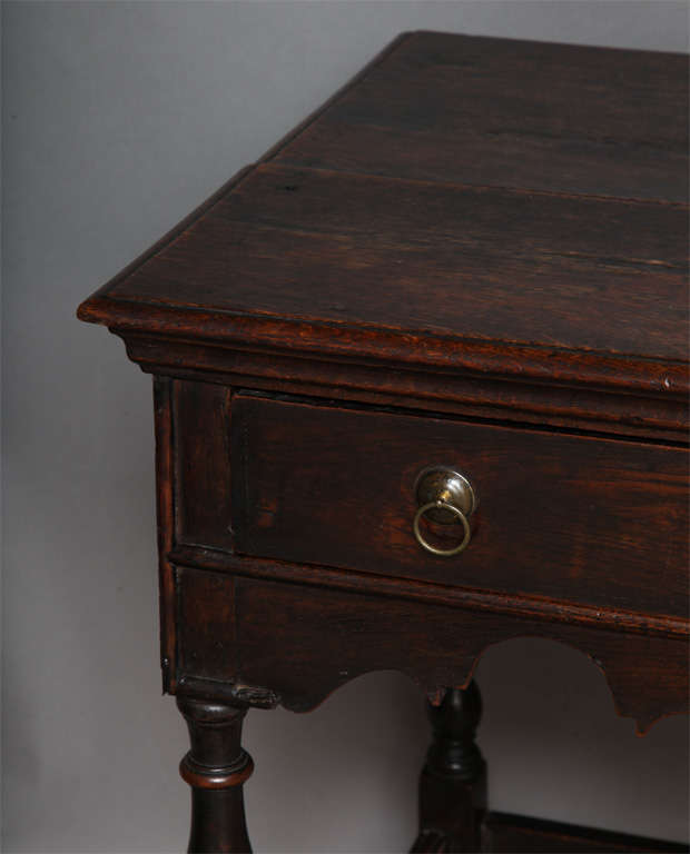 Baroque English Oak and Inlaid Walnut Side Table For Sale