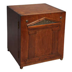 Small Mahogany Cabinet with Neoclassical Temple Door