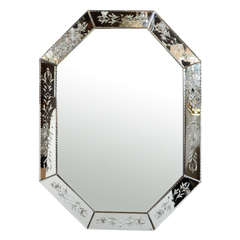 Elegant 1940's Hollywood Octagonal Mirror