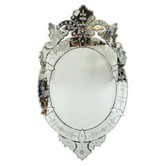 Glamorous Reversed Etched and Beveled Venetian Mirror