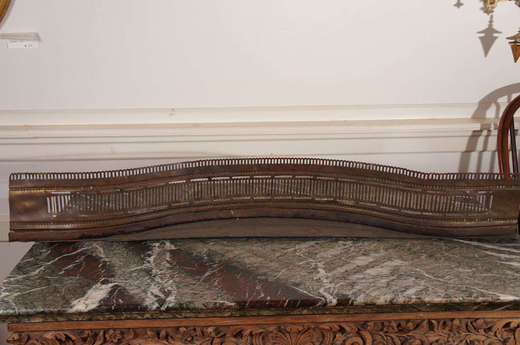 18th Century Irish Pierced Brass Fire Fender