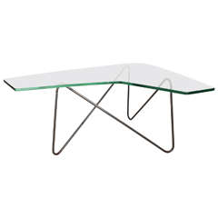 Iron and Glass Low Table by Robert Mayhieu, France, circa 1950
