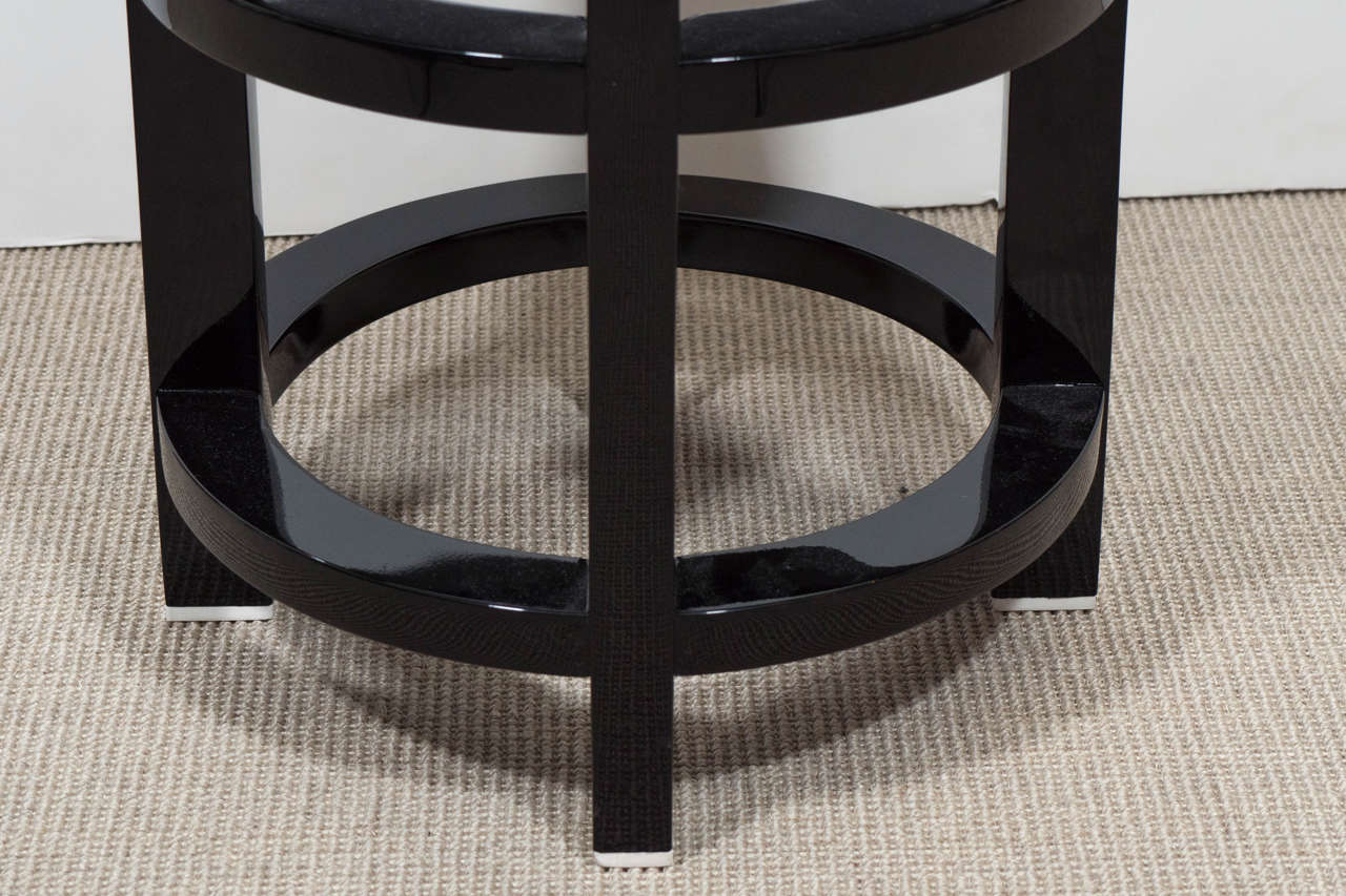 Thonet Black Lacquer Stool or Table, USA Production, circa 1940s In Excellent Condition In New York, NY