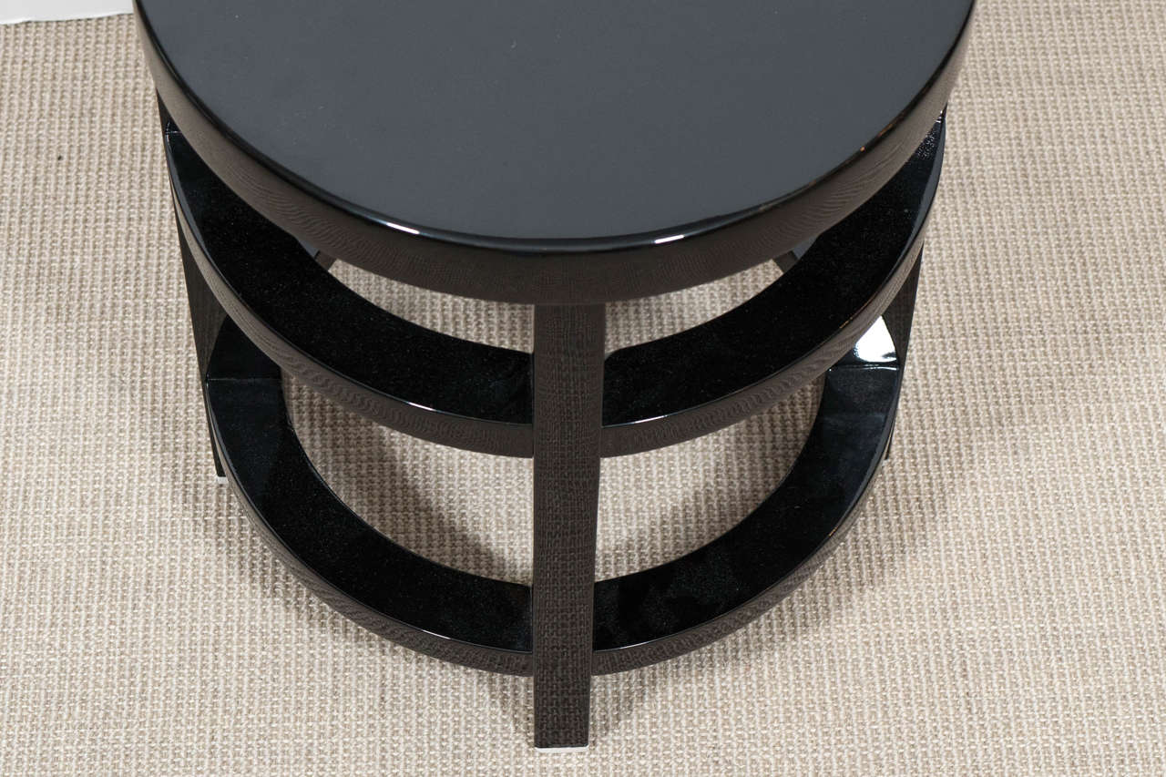 Thonet Black Lacquer Stool or Table, USA Production, circa 1940s 1