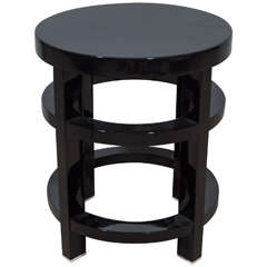 Thonet Black Lacquer Stool or Table, USA Production, circa 1940s