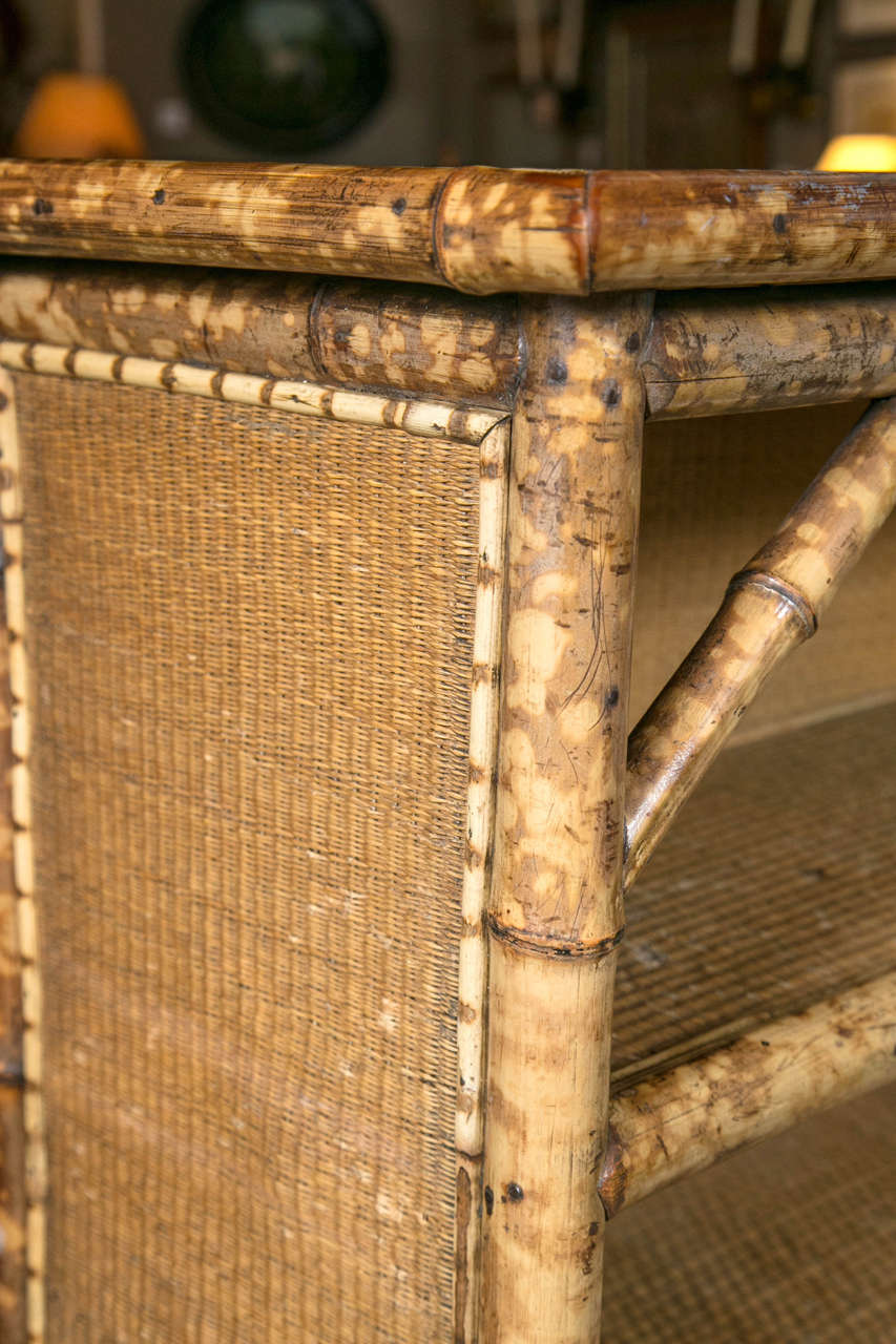Victorian Antique Bamboo Open Bookcase In Good Condition For Sale In Stamford, CT