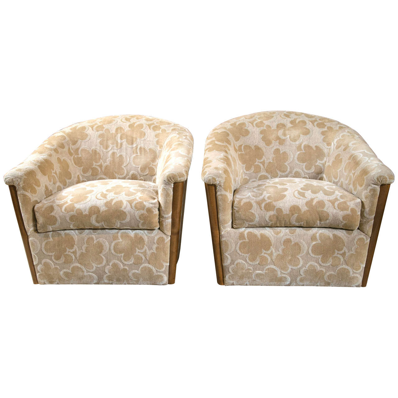 Pair of Swivel Lounge Chairs by Sally Sirkin Lewis for J. Robert Scott