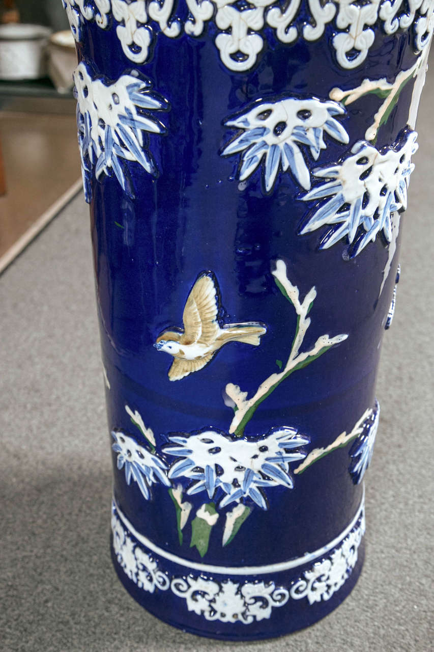20th Century Japanese Ceramic Porcelain Umbrella or Cane Stand For Sale