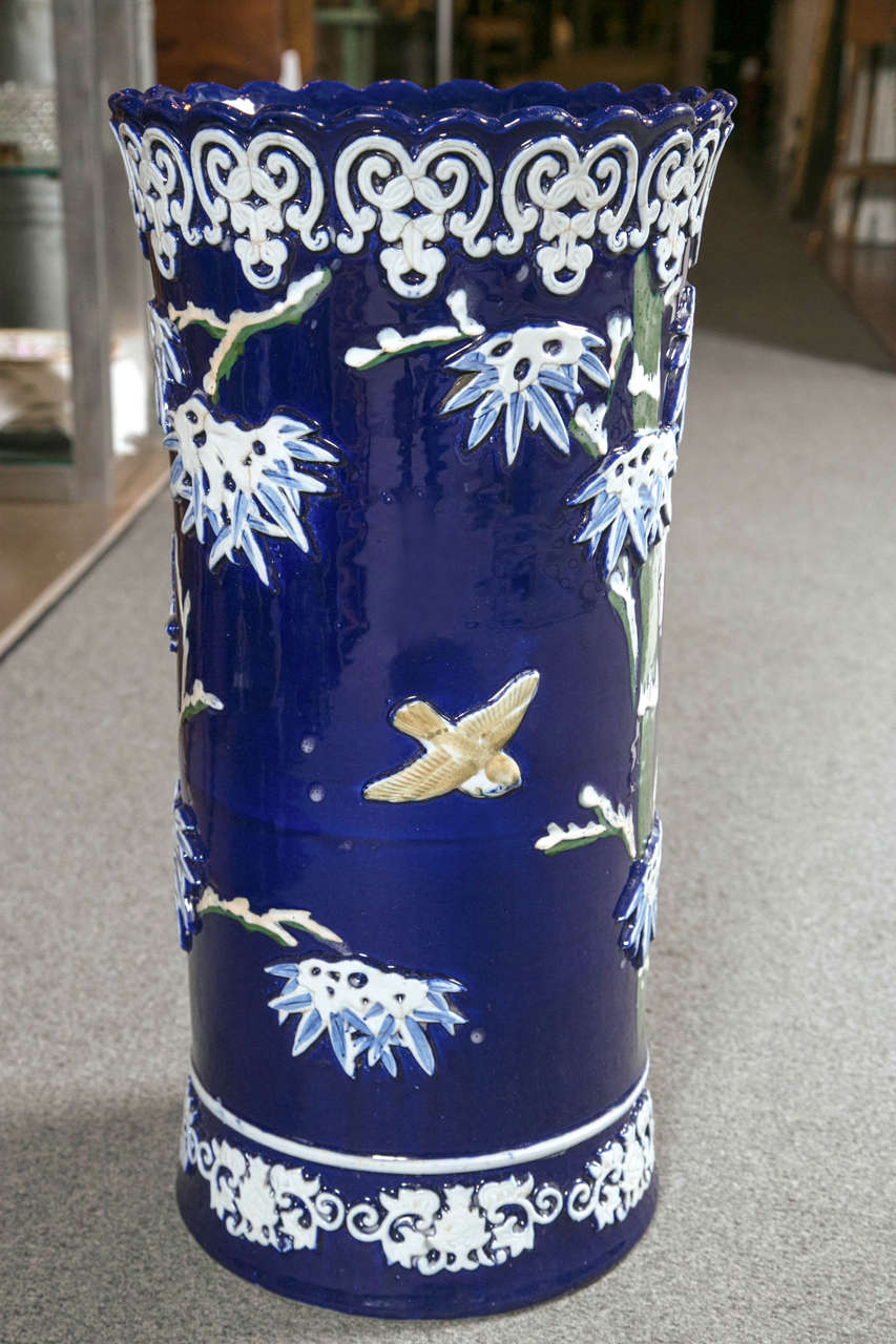 Japanese Ceramic Porcelain Umbrella or Cane Stand For Sale 1
