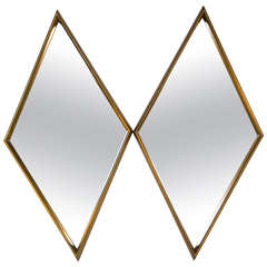 Pair of Labarge Diamond Shaped Mirrors