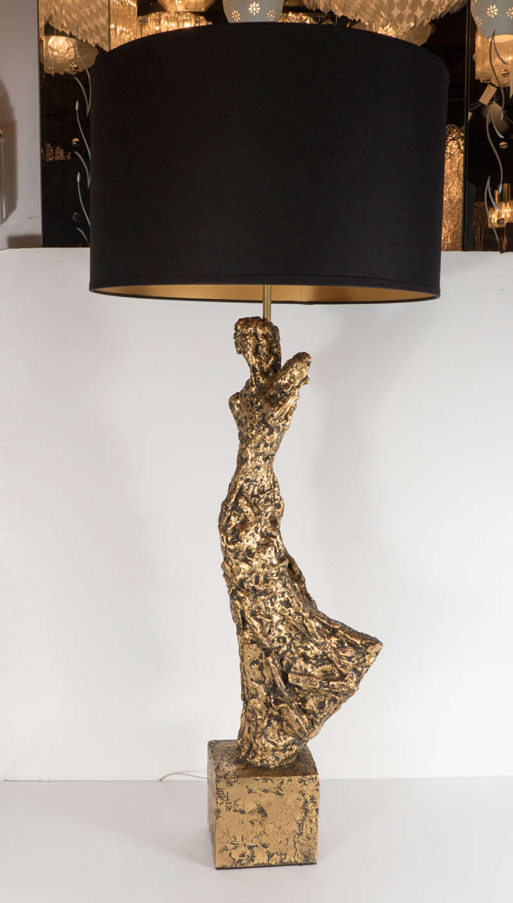 Mid-Century Modernist Sculptural Brutalist Table Lamp