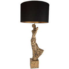 Mid-Century Modernist Sculptural Brutalist Table Lamp