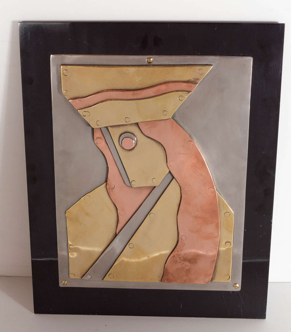 Art Deco Cubist Plaque "Queen of Hearts" by Bernard Fisher