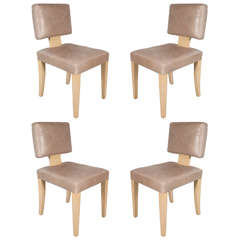 J. Robert Scott Dining or Side Chairs in Leather Upholstery with Shagreen Frame 10