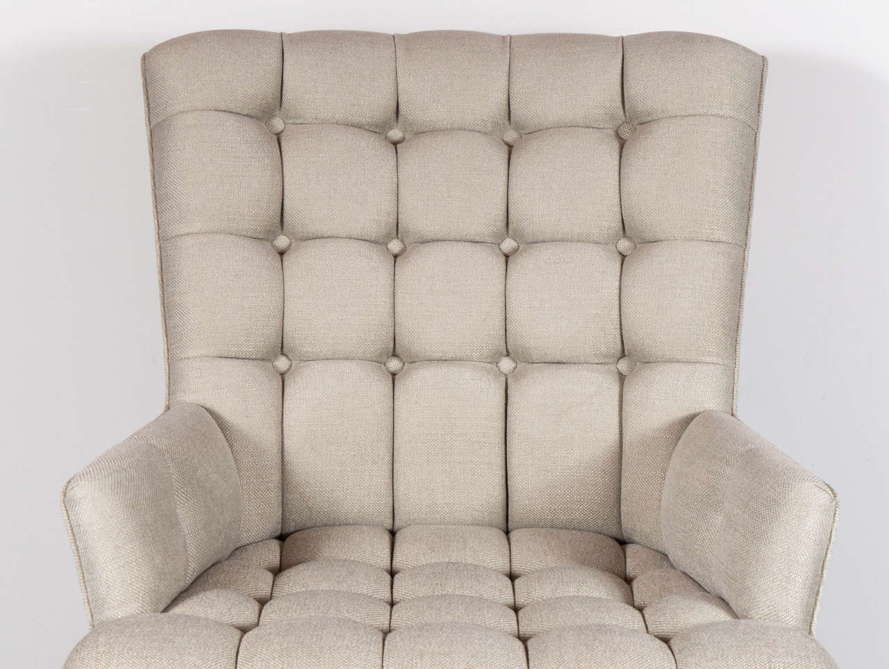 American Mid-Century Modern Biscuit Tufted Armchair in the Manner of William Haines For Sale