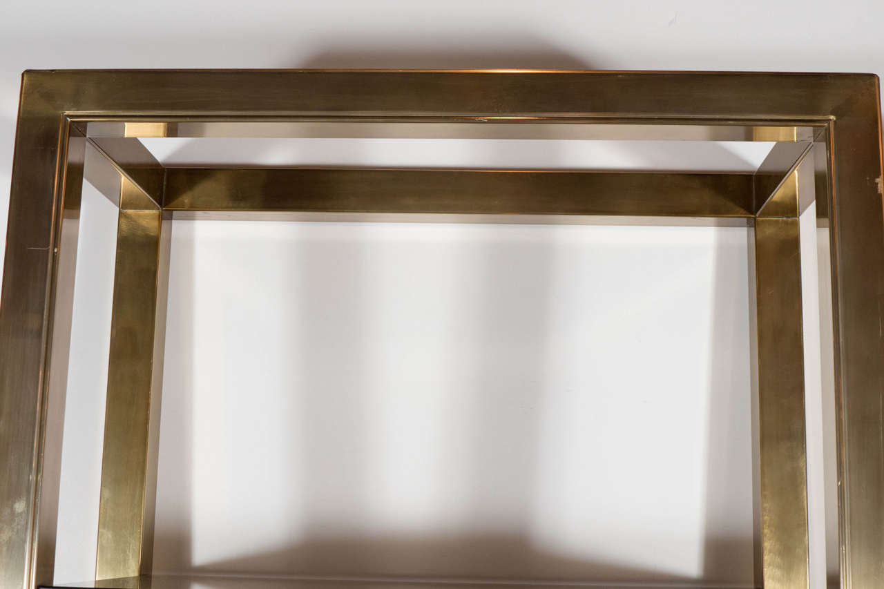 Late 20th Century Exceptional Mid-Century Modernist Brass Etagere By Mastercraft