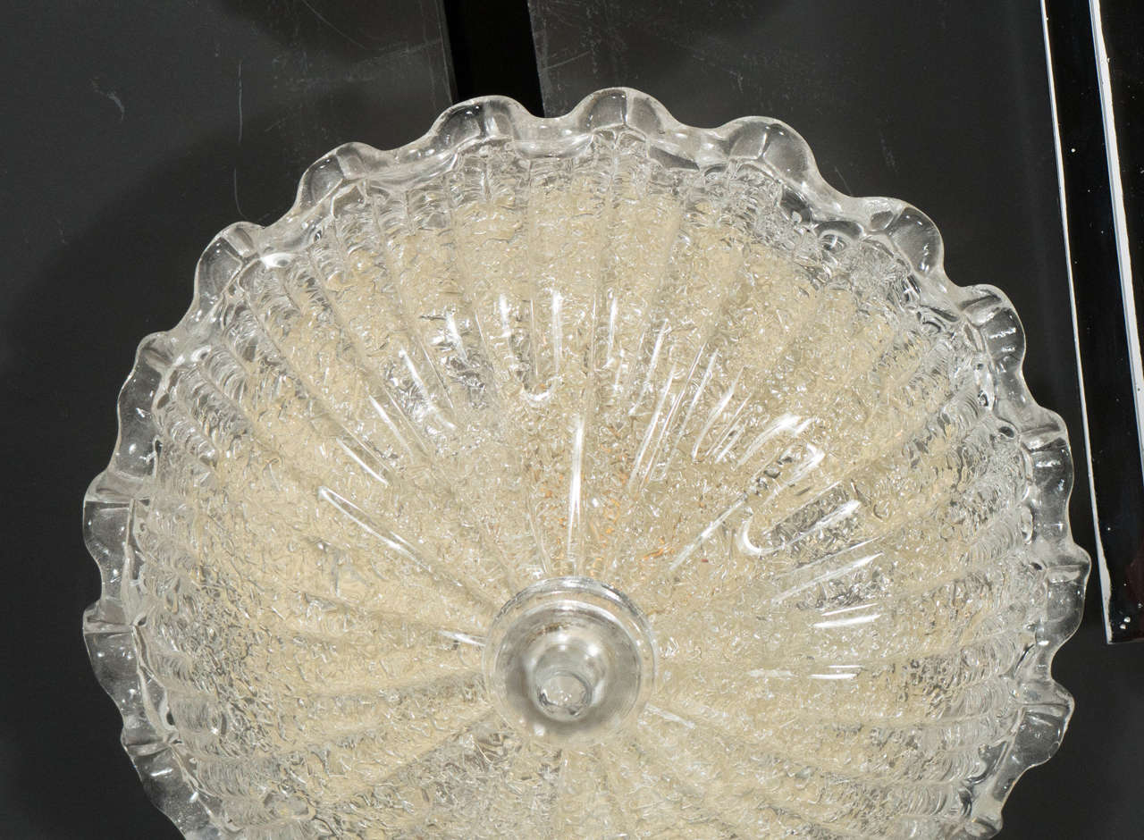 Mid-Century Modern Exquisite Flushmount Murano Glass Chandelier attributed to Barovier & Toso