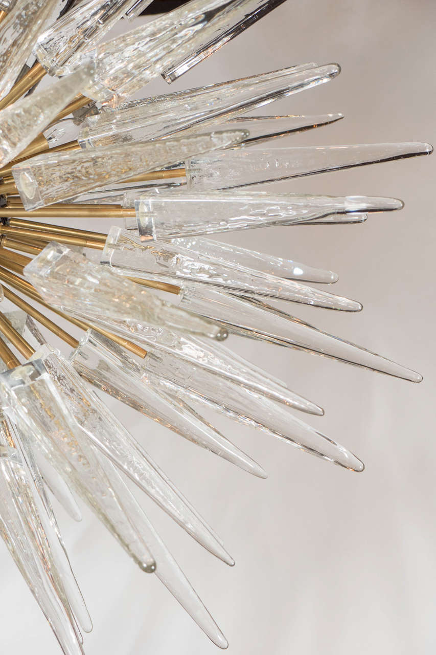 20th Century Impressive Handblown Murano Glass Spiked Starburst Chandelier