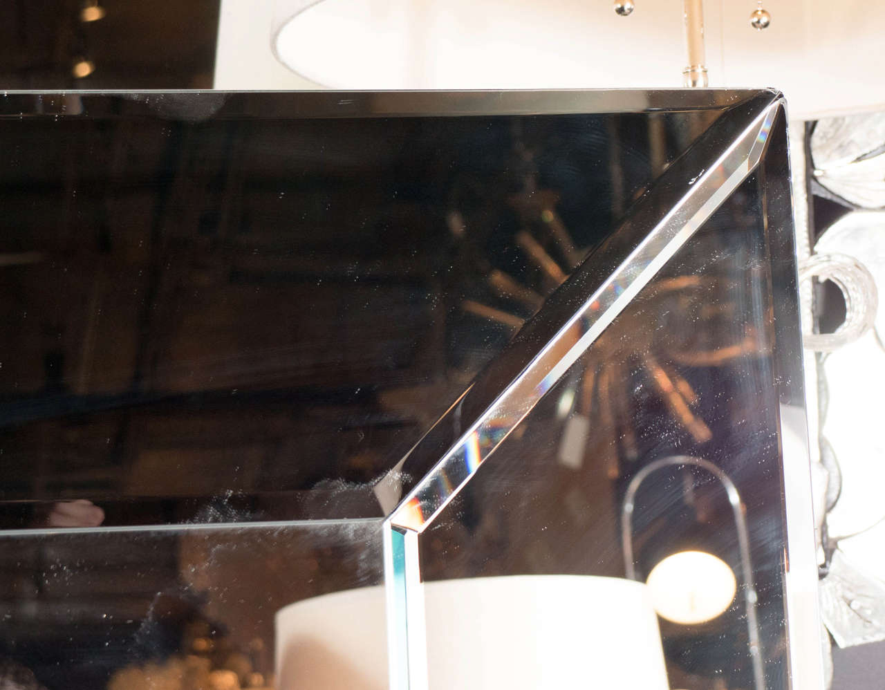 beveled square mirror