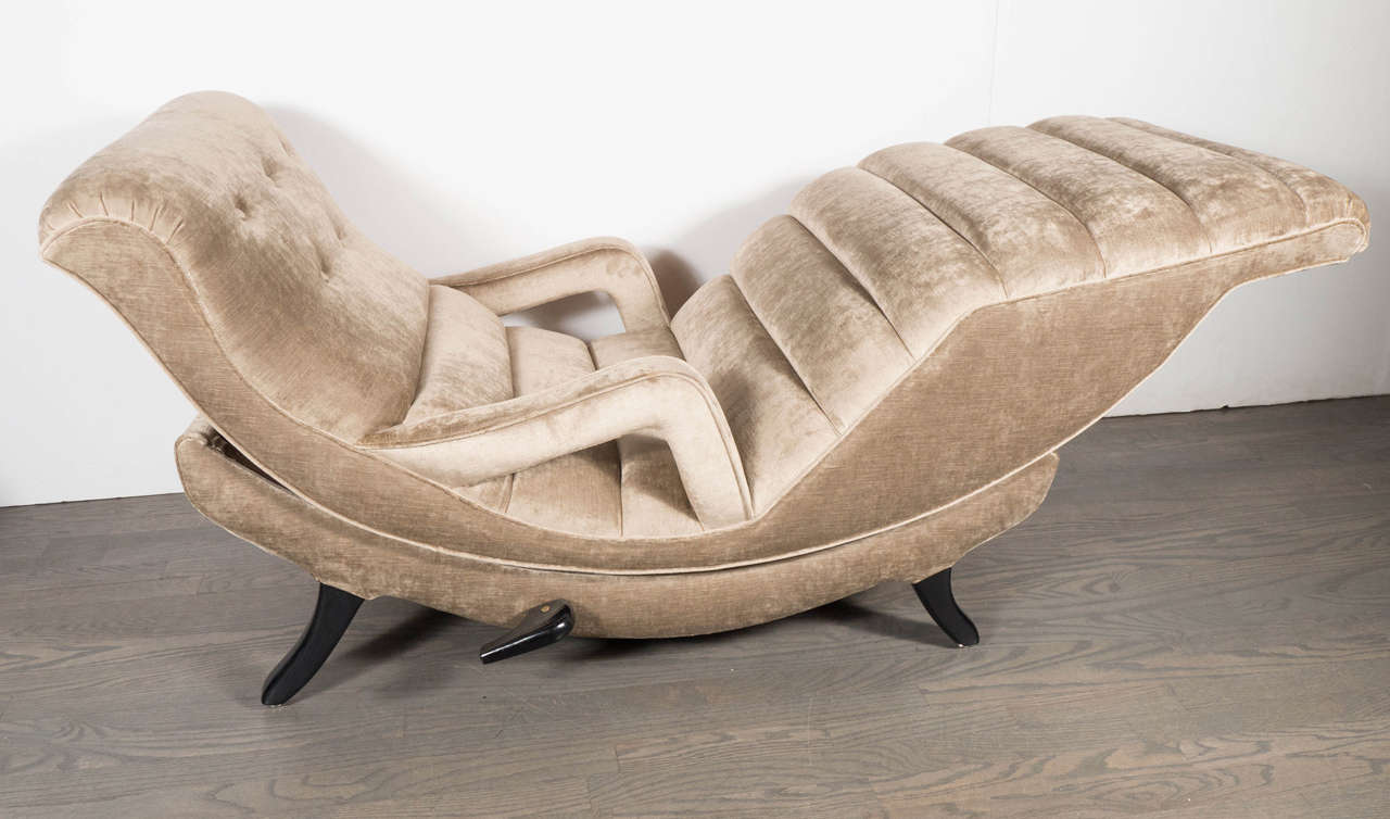 Sophisticated  Mid-Century Modernist Adjustable Chaise 2
