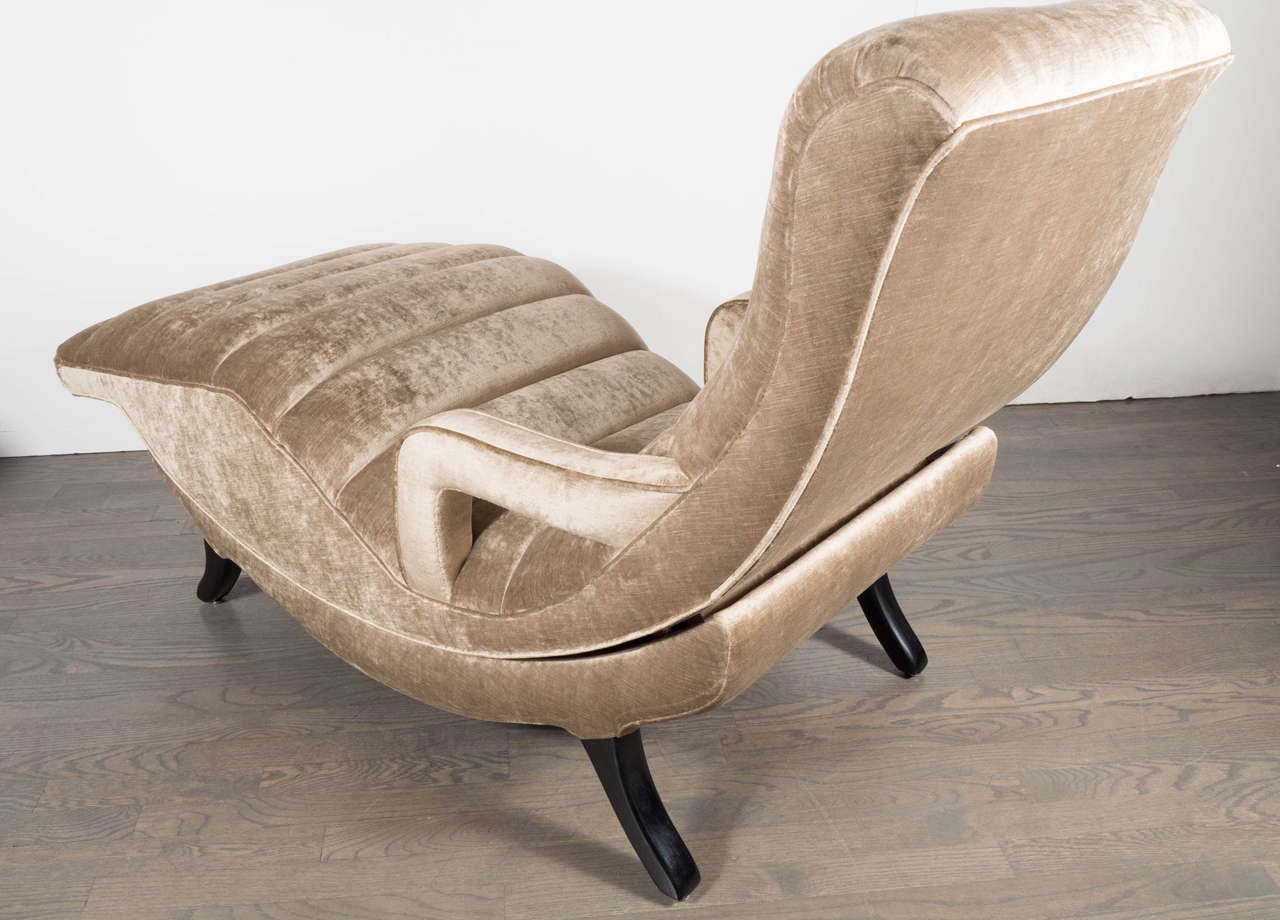 Sophisticated  Mid-Century Modernist Adjustable Chaise 5