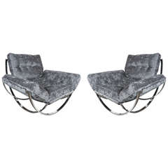Pair of Mid-Century Modernist Lounge Chairs by Milo Baughman
