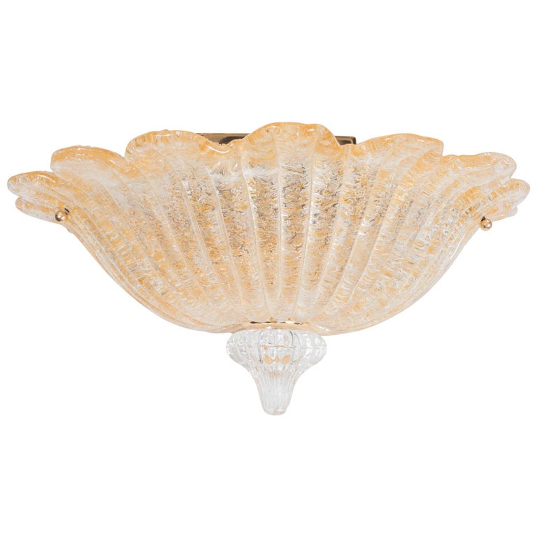 Midcentury Hand-Blown Murano Glass Wall Sconce by Barovier e Toso For Sale