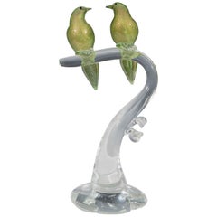 Sculpture d'oiseaux perchés en verre de Murano de style Midcentury Formia