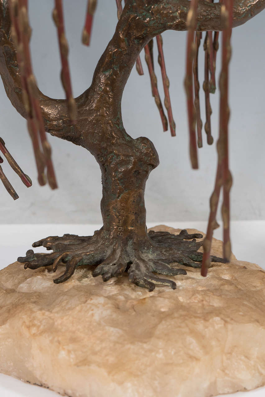Mid-Century Modern Brian Bijan Sculptural Weeping Willow in Mixed Metals