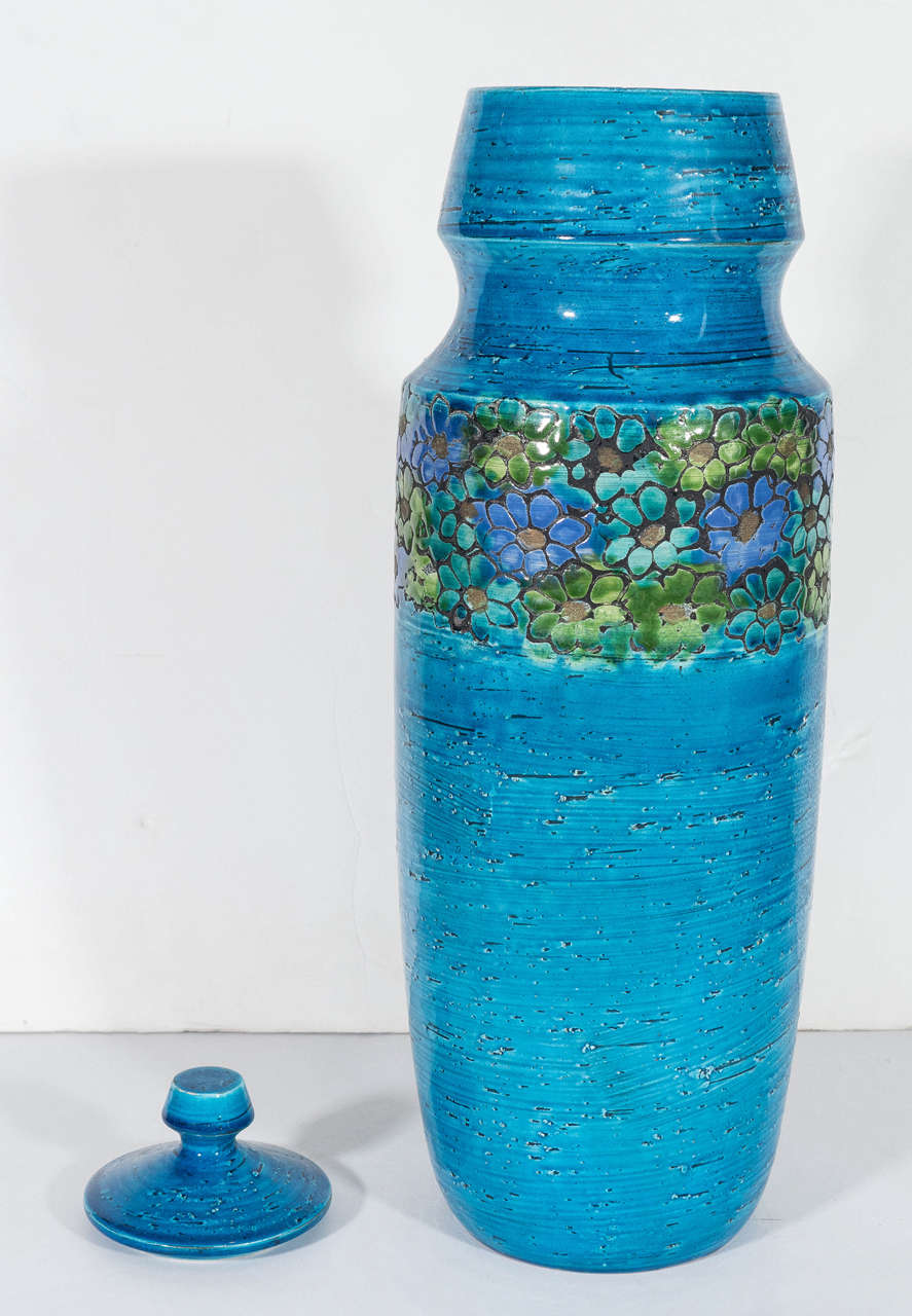 Mid-20th Century Rosenthal Netter Blue Ceramic Lidded Jar