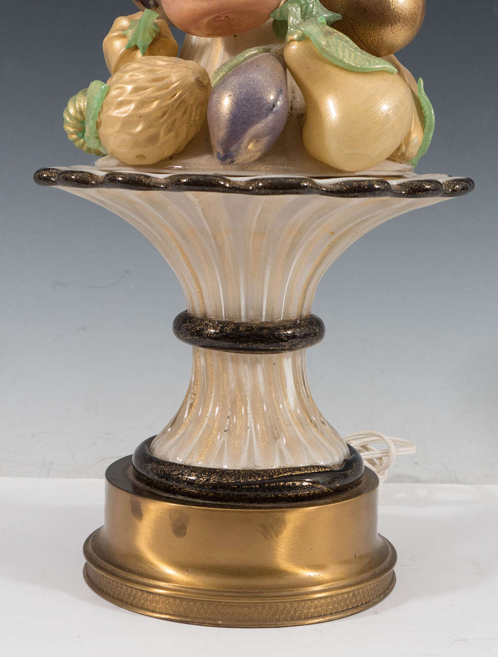  Superb Colorful Barovier & Toso Murano Glass Fruits Table Lamp In Excellent Condition For Sale In Mount Penn, PA