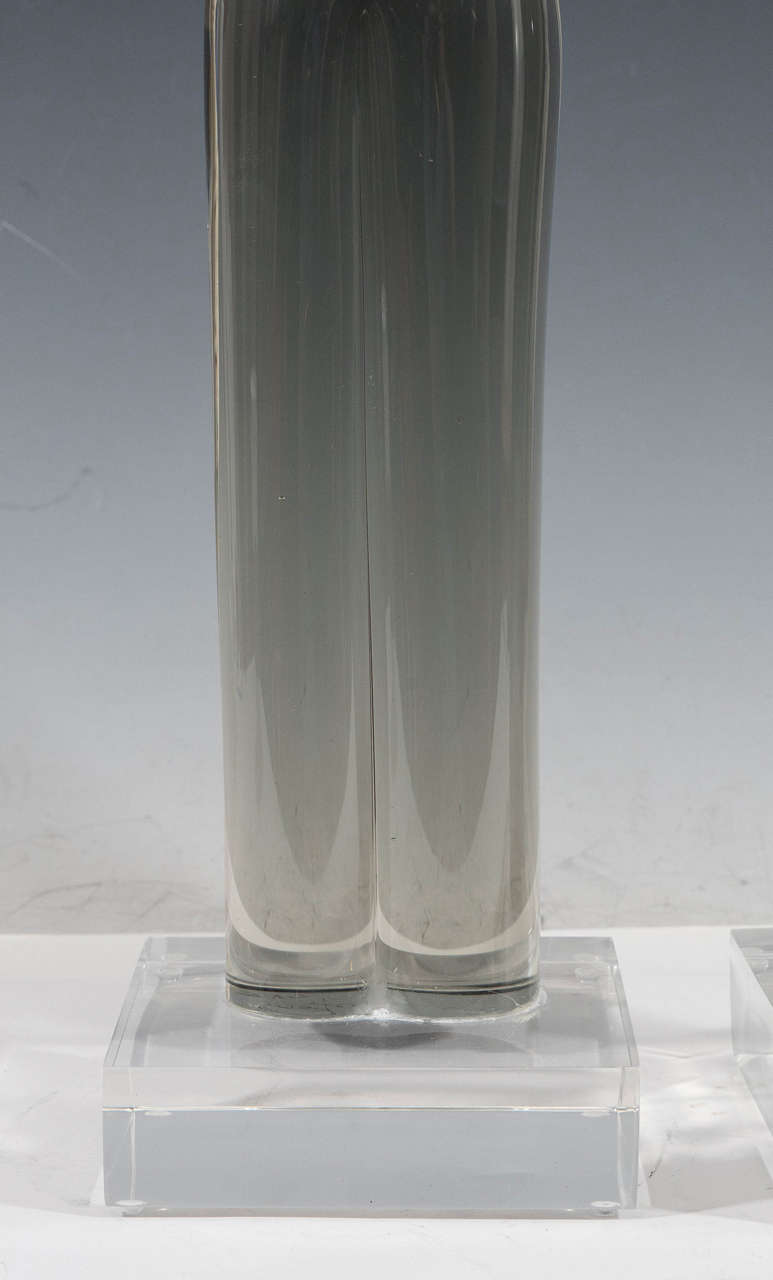 Mid-Century Modern Pair of Rare Studio Glass Sculptures of Abstract Female Torsos
