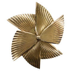 A Curtis Jere Brass Pinwheel Wall Sculpture 12