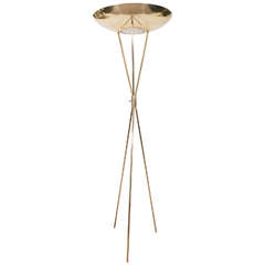 Midcentury Brass Torchiere Tripod Floor Lamp by Gerald Thurston for Lightolier