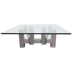 Paul Evans Brushed Steel Base Cityscape Coffee Table