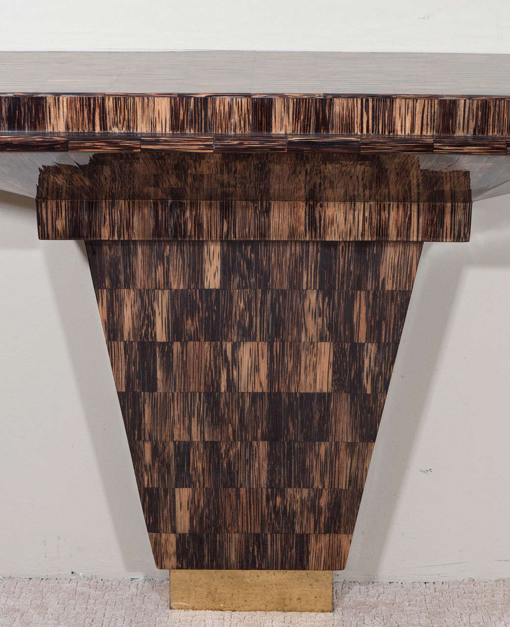 Mid-Century Modern A Midcentury Tessellated Horn Console Table in the Style of Karl Springer