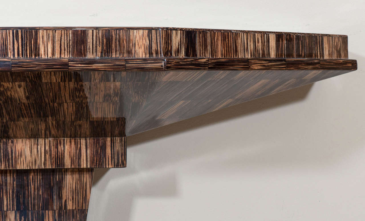 A Midcentury Tessellated Horn Console Table in the Style of Karl Springer In Good Condition In New York, NY