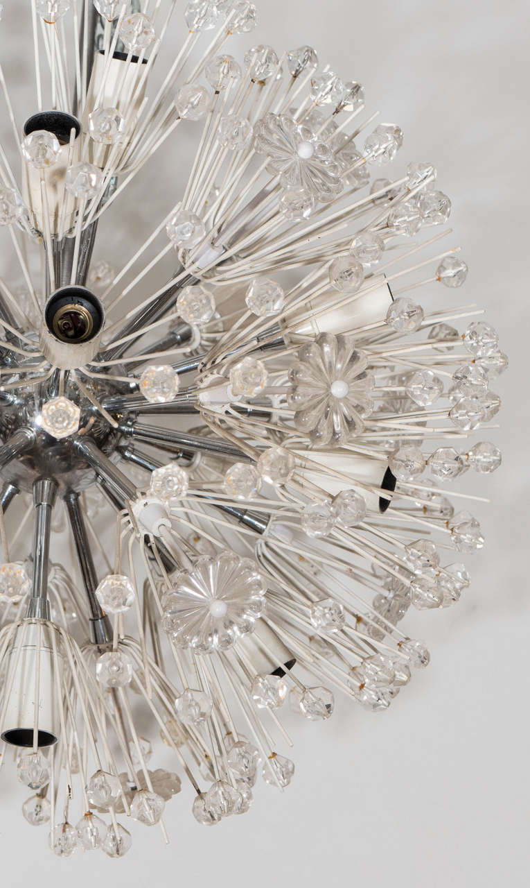 Austrian Emil Stejnar Chrome and Enamel Sputnik Chandelier