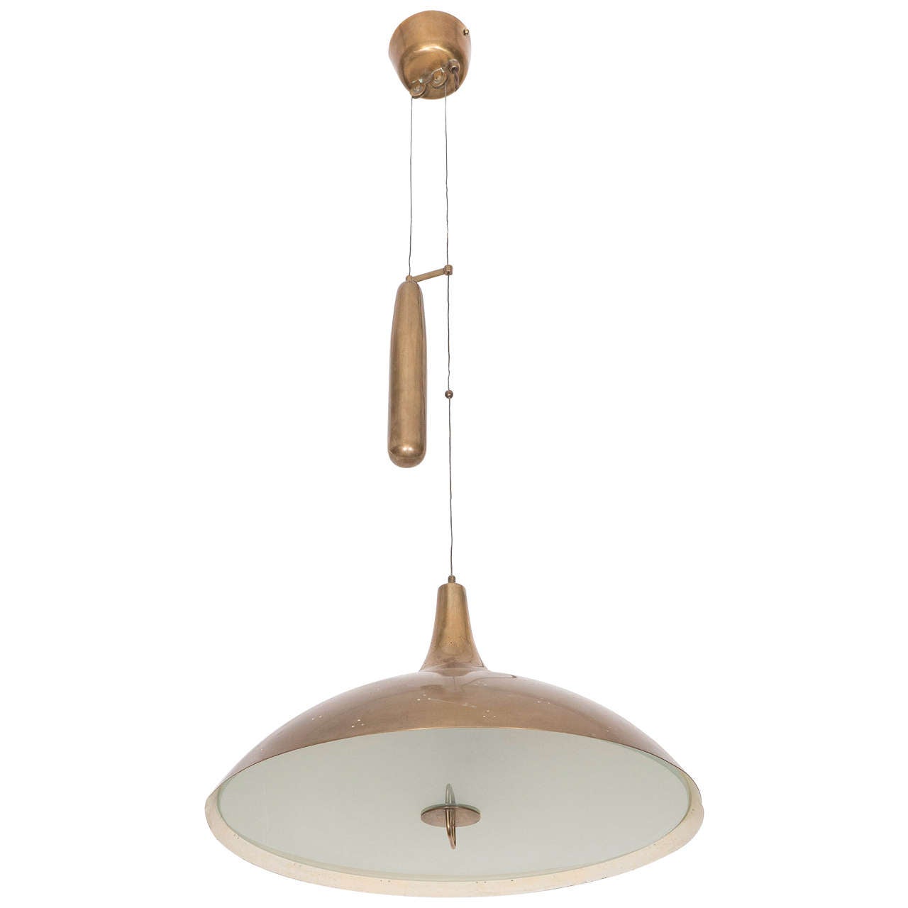 Paavo Tynell Brass Counter Balance Pendant Lamp