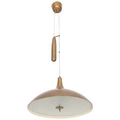 Vintage Paavo Tynell Brass Counter Balance Pendant Lamp