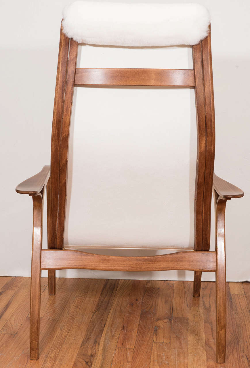 Mid-20th Century A Single Yngve Ekstrom Beech 'Lamino' Lounge Chair for Swedese