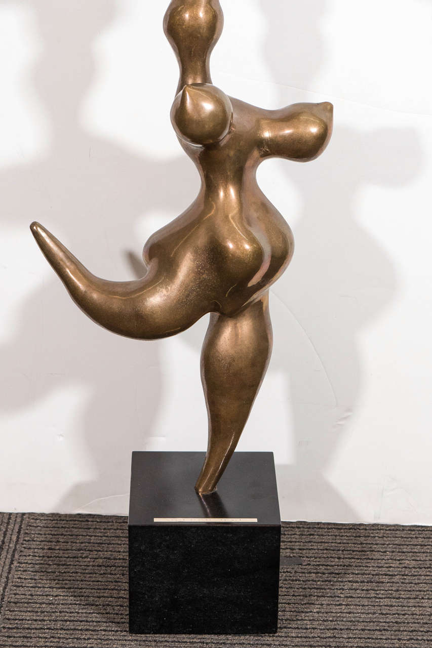 Mid-Century Modern Sculptural Abstract Acrobats in Bronze by Lewis Seiler