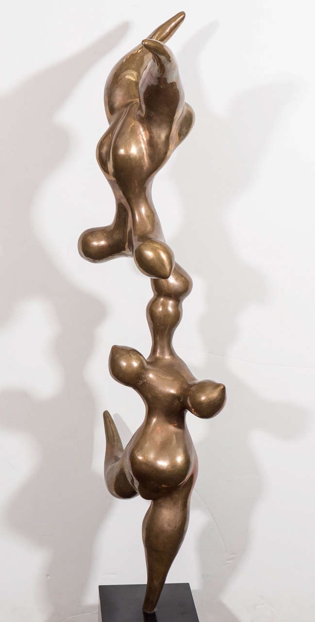 Sculptural Abstract Acrobats in Bronze by Lewis Seiler 1