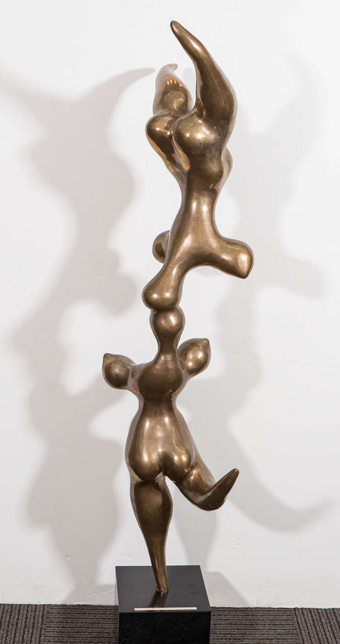 Sculptural Abstract Acrobats in Bronze by Lewis Seiler 3