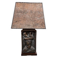 Vintage Hugo Robus Modernist Bronze Table Lamp for Silas Snider & Co.