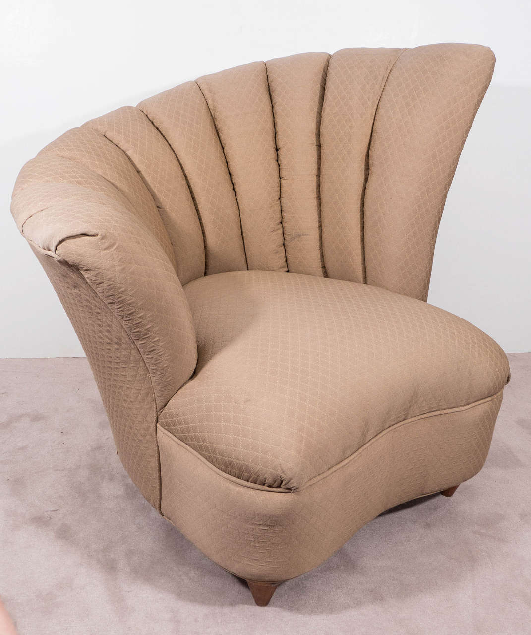 Pair of Scallop Back Slipper Chairs in the Manner of Gilbert Rohde For Sale at 1stDibs scallop
