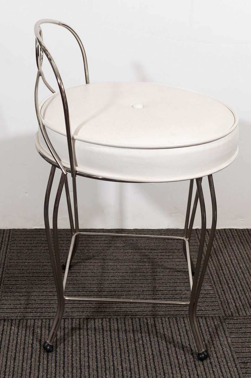 Pair of Vanity Stools with White Seats by Koch Sons, Inc. at 1stDibs koch sons