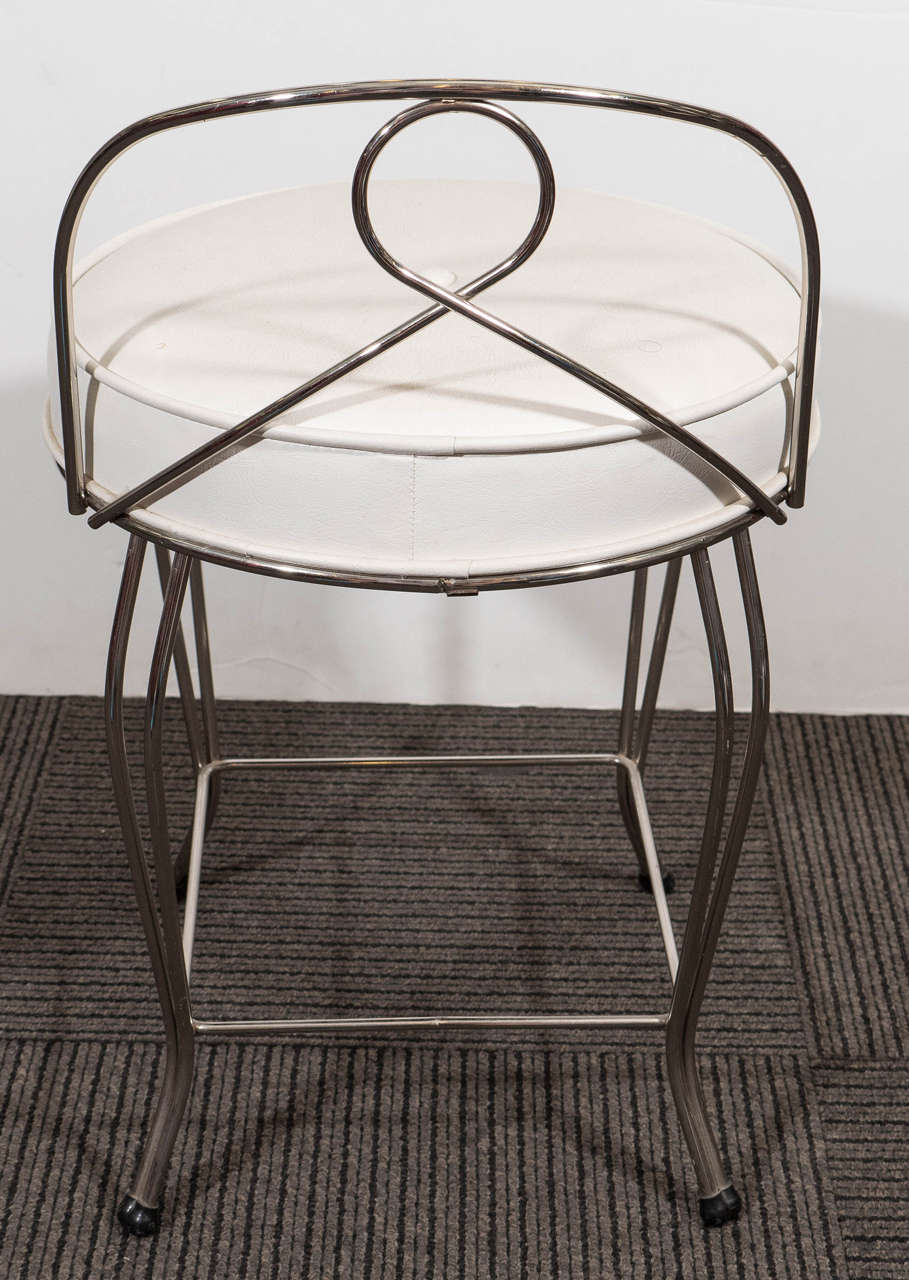 Pair of Vanity Stools with White Seats by Koch Sons, Inc. at 1stDibs koch sons