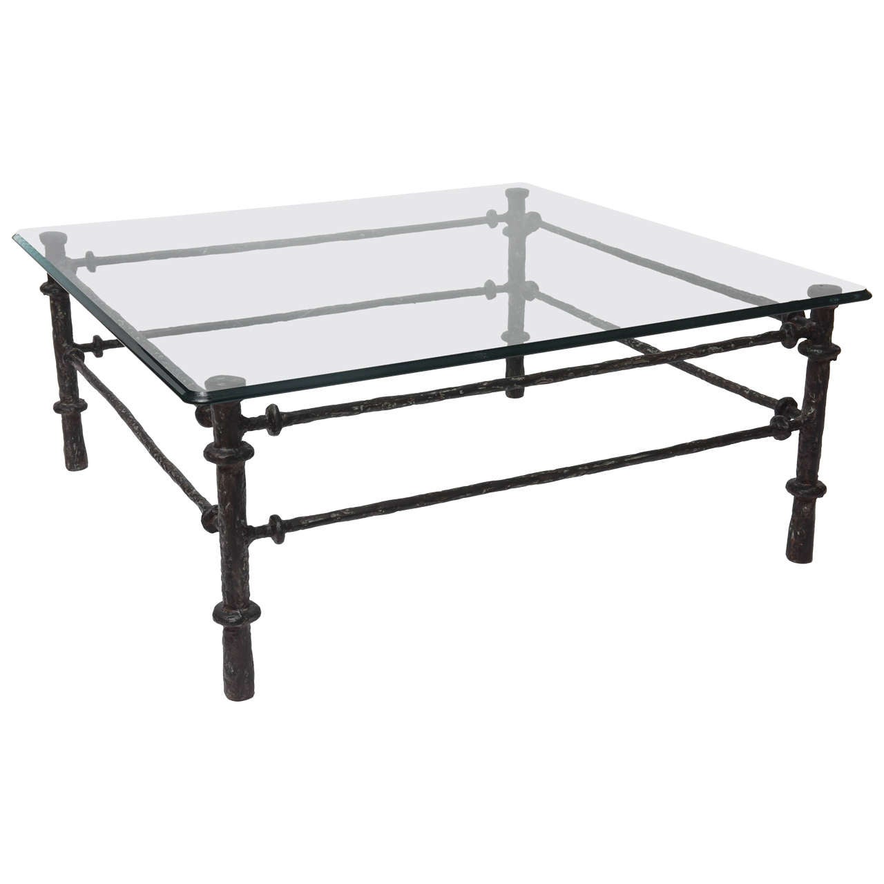 Giacometti Style Patinated Metal Coffee Table