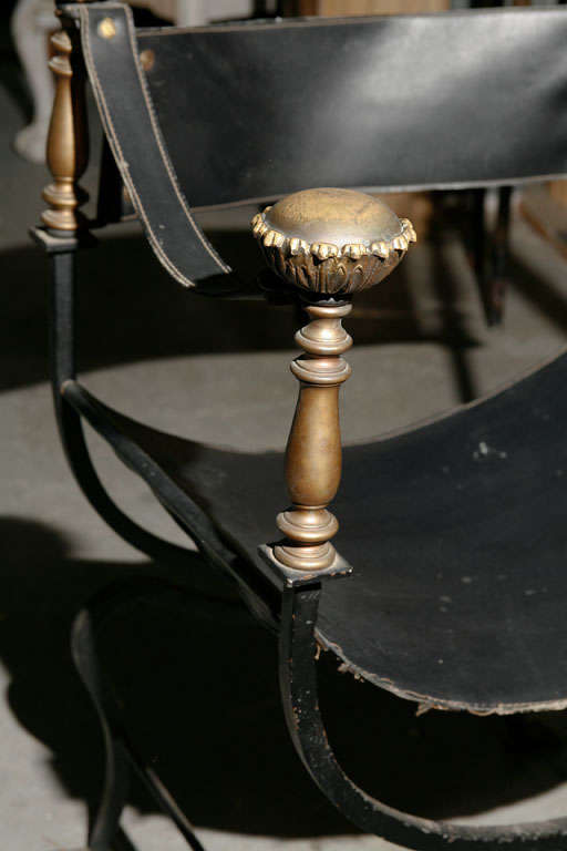 20th Century Italian Curule Savonarola Gothic Throne Chair